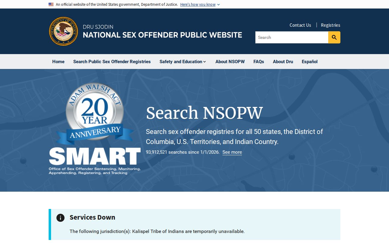 Milam County sex offender lookup through the national NSOPW search