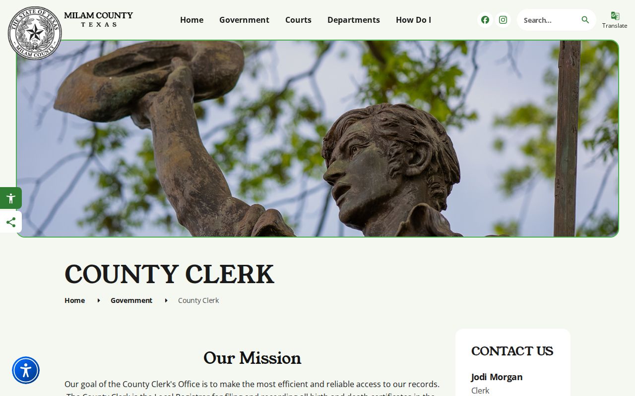 Milam County criminal record County Clerk case links