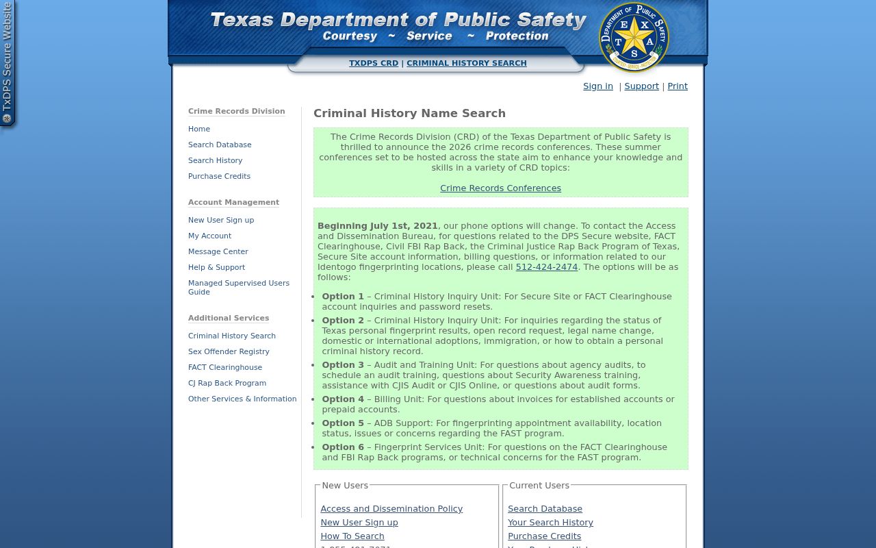 Milam County criminal history Texas DPS conviction search